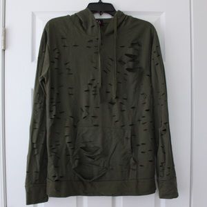 Thrill | Green destroyed hoodie